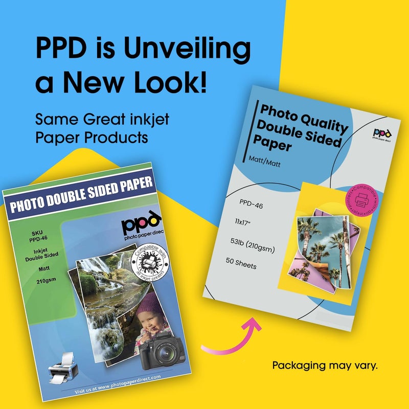PPD Double Sided Photo Paper, Matte Brochure Paper 11 x 17 for Inkjet Printer, 210 gsm, 9 mil Tabloid Size for Magazine, Flyer, Presentation, Program, Instant Dry & Water Resistant (50 Sheets) - Image 2